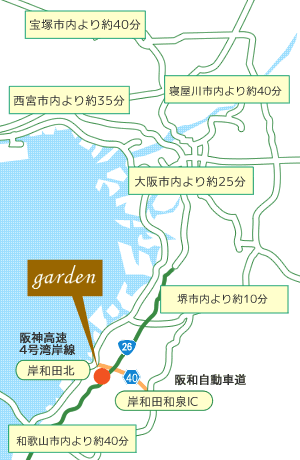 map ジュエリーショップGARDENアクセスマップ