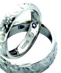 マカナの結婚指輪内石ブルーサファイアセッティング