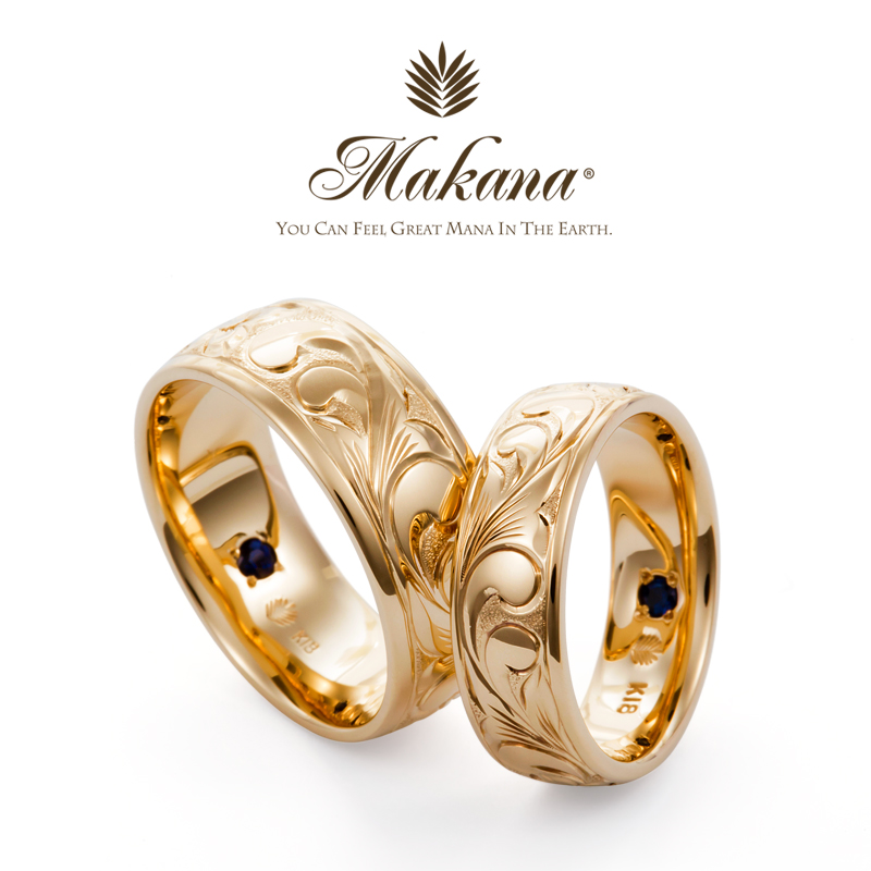 大阪で人気のハワイアンジュエリーの結婚指輪ブランドマカナのバレルタイプのデザイン