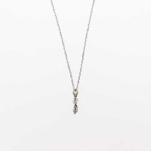 K18WG（ホワイトゴールド）ダイヤモンドネックレス スリーストーン0.200ct