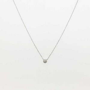 Pt（プラチナ）ダイヤモンドネックレス覆輪タイプ0.100ct