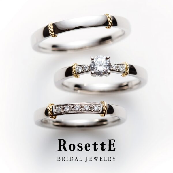 東大阪市で人気のアンティークな結婚指輪はロゼットのセットリングBRIDGE