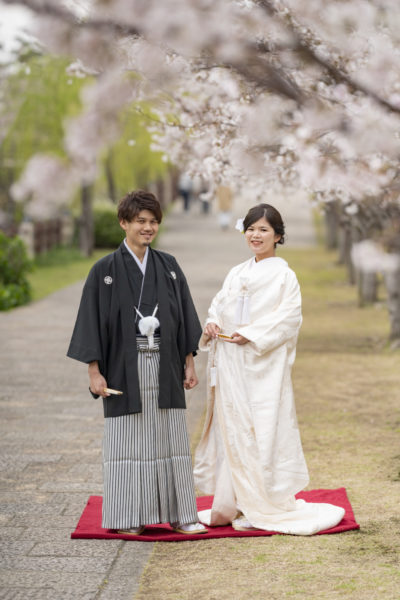 大阪の結婚前撮り和装のロケ岸和田城