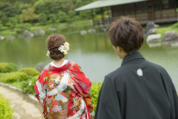 大阪の結婚前撮り和装のロケ