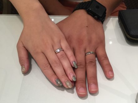 ミルク&ストロベリーの婚約指輪とフィッシャーの結婚指輪をご成約頂きました。(岸和田市)
