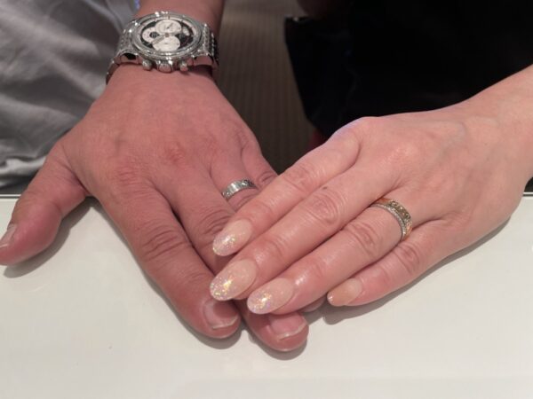 GRACE KAMAの婚約指輪と輝彩の結婚指輪をお選びいただきました。(大阪府豊中市)