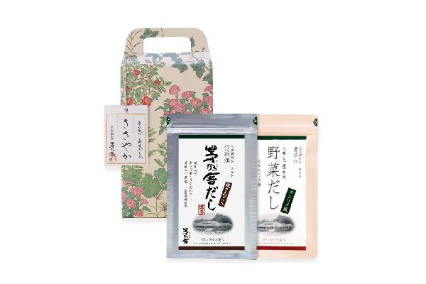 gardenフェスタの予約＆成約特典の茅乃舎の出汁詰め合わせ