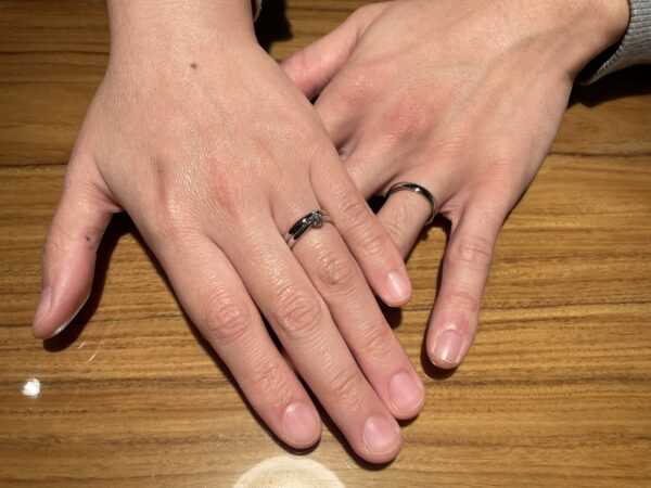 大阪府堺市西区｜鍛造の婚約指輪アイデアルと結婚指輪フィッシャーをご成約いただきました