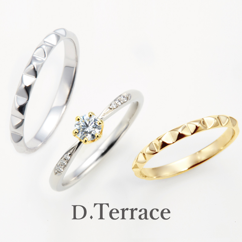 大阪で人気な高品質ダイヤモンドを使用したベルギーダイヤモンドのセットリングブランドのディーテラスのカテドラルの婚約指輪と結婚指輪